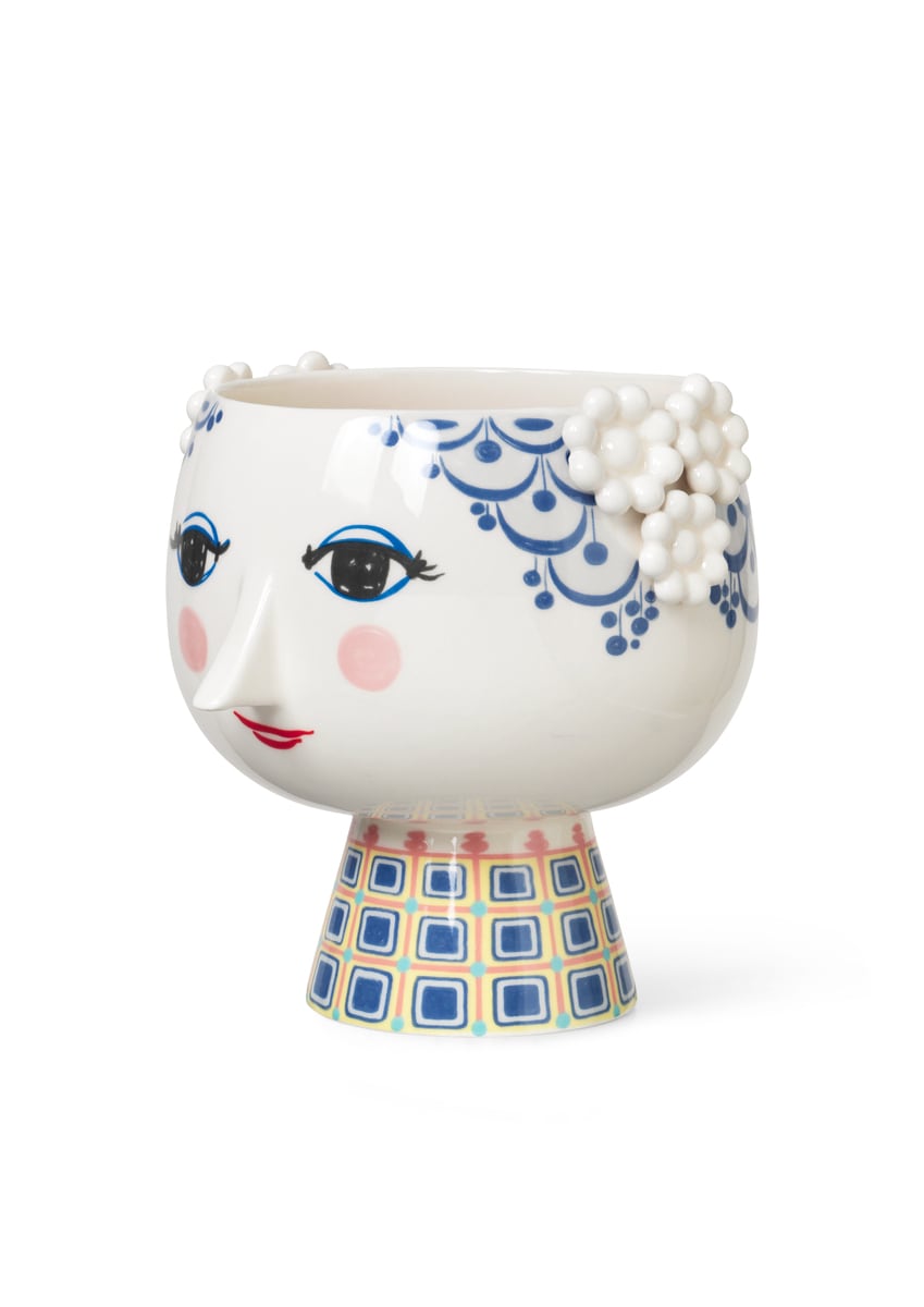 BJORN WIINBLAD ビヨンヴィンブラッド EVA エヴァ フラワーポット ブルー 北欧 デンマーク 花器 花瓶 磁器 インテリア