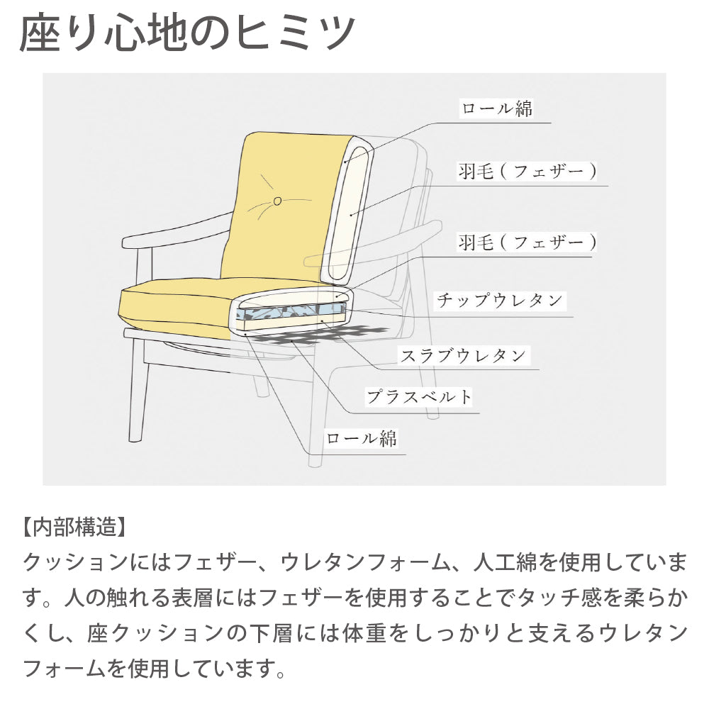 マルニ60 maruni60 オーク フレームチェア 1シーター 1人掛け シングル ソファ 布地 ミナペルホネン タンバリン M-06