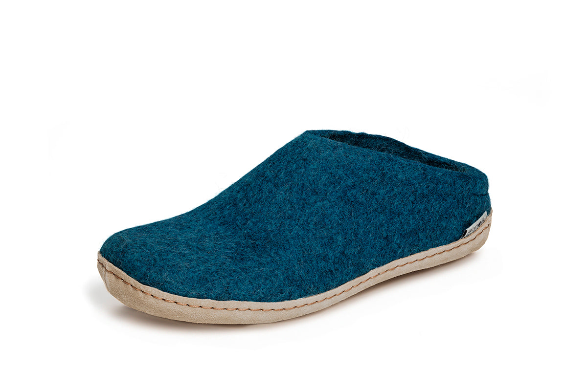 glerups グレーラップ SLIP-ON WITH LEATHER SOLE スリップ・オン レザーソール Petrul Leaather スリッポン ウール レザー Petrol