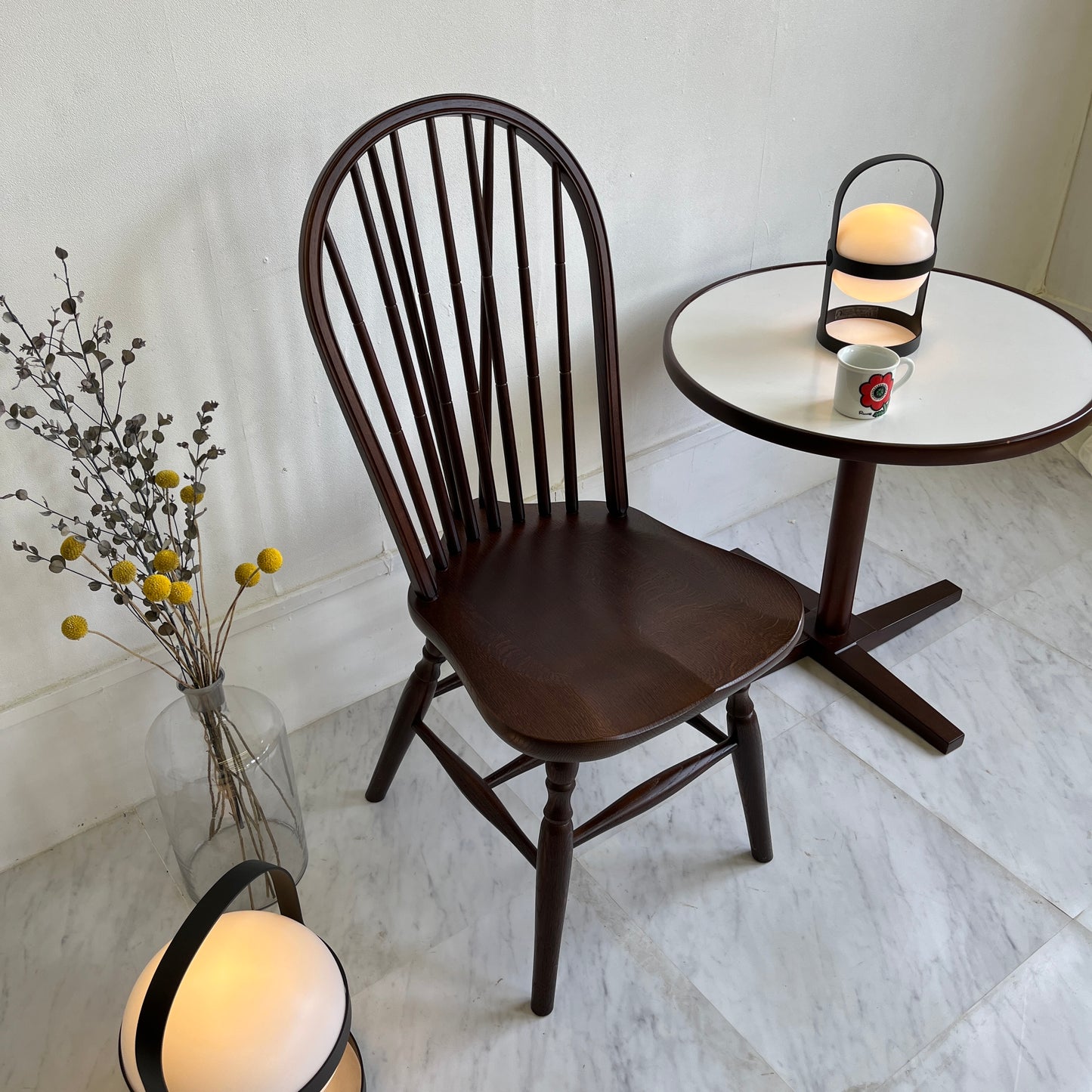 Akita Mokko Dining Chair Windsor Chair NO.500C Oak Wood Walnut Color Cafe Chair Wooden Chair Bentwood Furniture