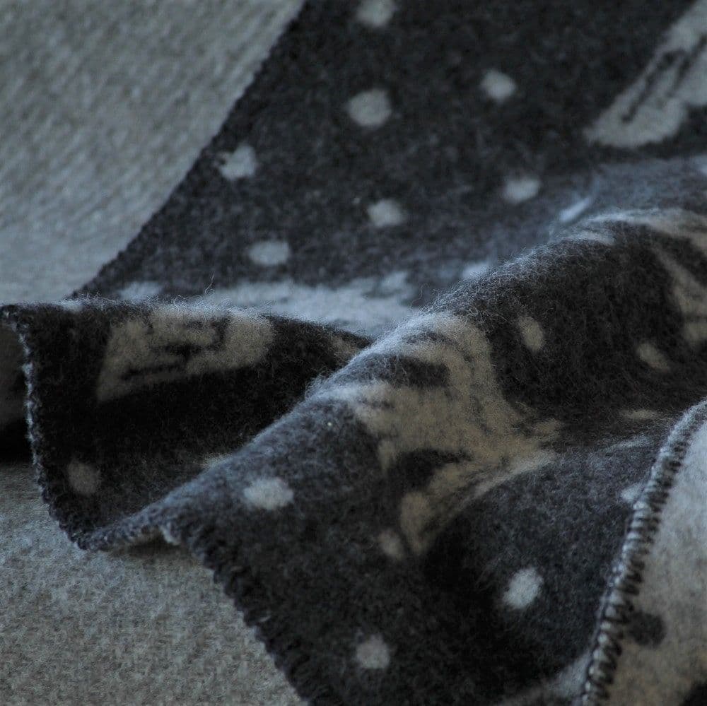KLIPPAN Authentic Wool Mini Blanket CHOUCHO birds in the snow Lap Blanket Mina Perhonen Cute Stylish Nordic