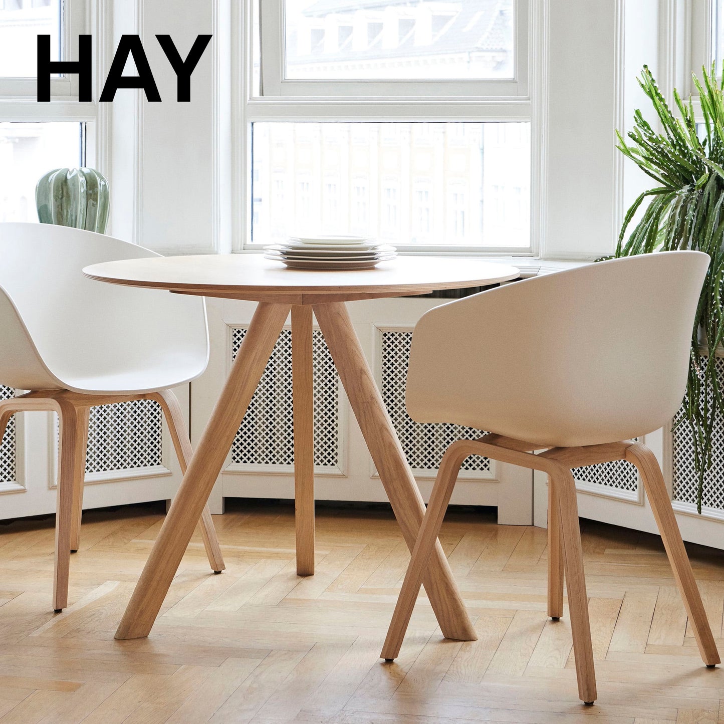 HAY ヘイ COPENHAGUE CPH 20 ROUND Φ90 x H74 コペンハーグ ラウンドテーブル グレー ウォーターラッカー ダイニングテーブル おしゃれ かわいい 北欧