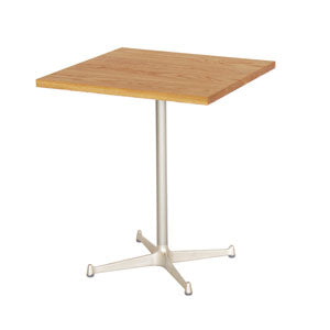 Cafe table Width 60 Depth 60 Height 70 Oak grain veneer (with knots) AB Steel Dining table For one or two people Table Coffee table Living table Wooden Natural Nordic Legs One leg Tabletop Cafe style Cafe style