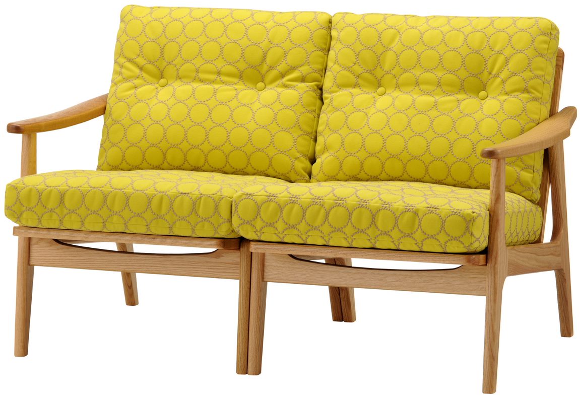 Maruni60 Maruni 60 Oak Frame Chair 2 Seater Sofa 2 Seater Love Sofa Stylish Cute Fabric Mina Perhonen Tambourine M-06