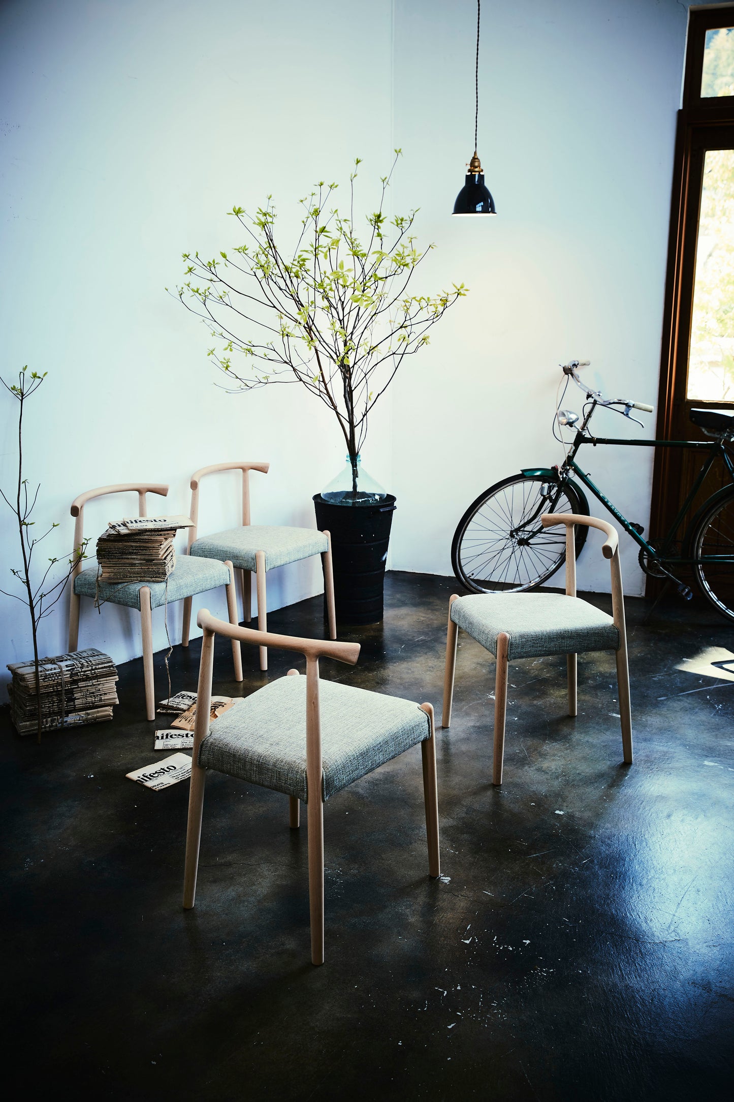 Akita Mokko Dining Chair Windsor Chair No. 500 Beech Wood Walnut Color Cafe Chair Wooden Chair Bentwood Furniture