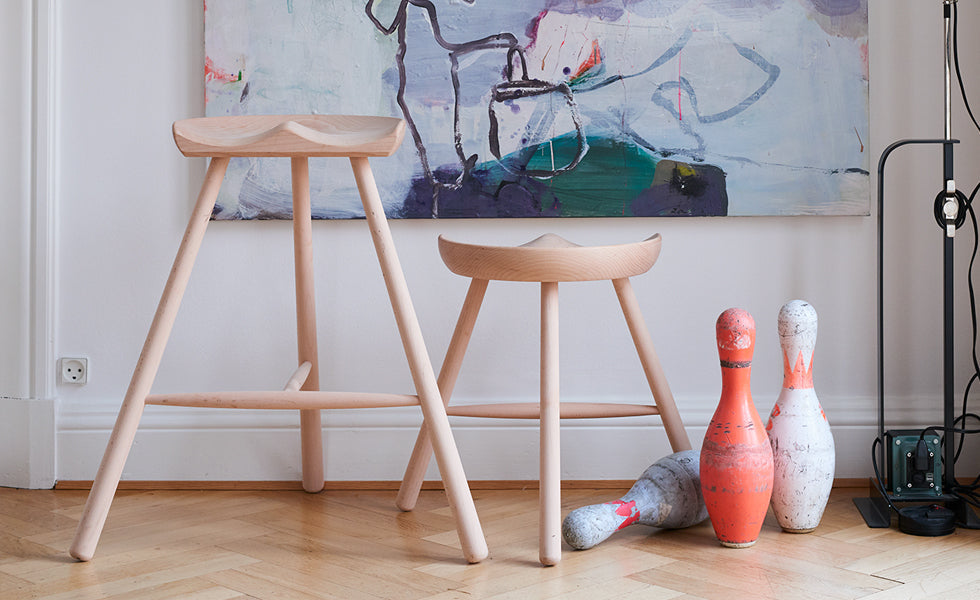 WERNER Shoemaker Chair No. 69 Authentic SHOEMAKER CHAIR No. 69 Unpainted Nordic Denmark Stool