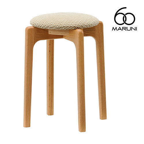 マルニ60＋ maruni60＋ マルニロクマルプラス オークフレーム スタッキングスツール スツール 椅子 木製 丸椅子 おしゃれ かわいい 布地 M-01
