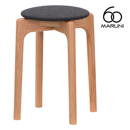 マルニ60＋ maruni60＋ マルニロクマルプラス オークフレーム スタッキングスツール スツール 椅子 木製 丸椅子 おしゃれ かわいい 布地 M-01
