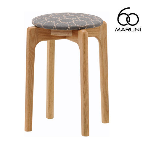 マルニ60＋ maruni60＋ マルニロクマルプラス オークフレーム スタッキングスツール スツール 椅子 木製 丸椅子 おしゃれ かわいい 布地 M-05 ミナペルホネン