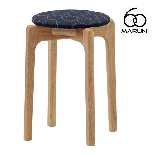 マルニ60＋ maruni60＋ マルニロクマルプラス オークフレーム スタッキングスツール スツール 椅子 木製 丸椅子 おしゃれ かわいい 布地 M-05 ミナペルホネン