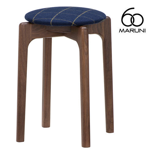 マルニ60＋ maruni60＋ マルニロクマルプラス ウォルナットフレーム スタッキングスツール スツール 椅子 木製 丸椅子 おしゃれ かわいい 布地 M-02