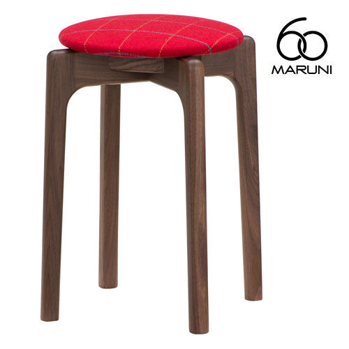 マルニ60＋ maruni60＋ マルニロクマルプラス ウォルナットフレーム スタッキングスツール スツール 椅子 木製 丸椅子 おしゃれ かわいい 布地 M-02