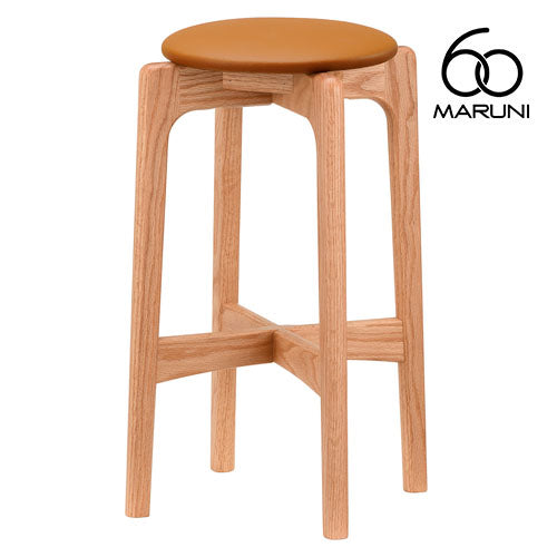 マルニ60＋ maruni60＋ マルニロクマルプラス オーク ハイスツール 58 スツール カウンターチェア 椅子 木製 丸椅子 おしゃれ かわいい ゼラコート ビニールレザー