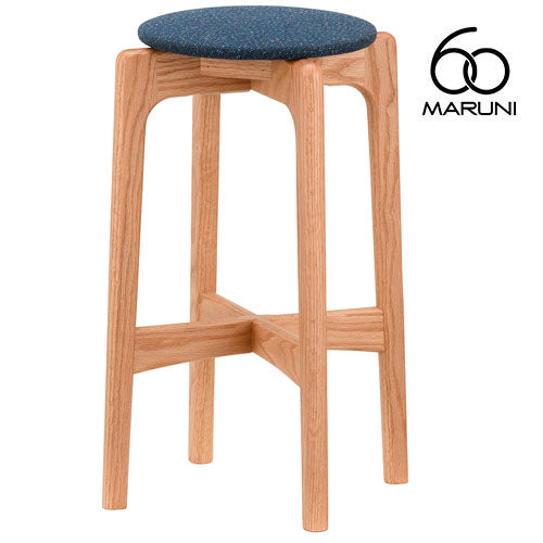 マルニ60＋ maruni60＋ マルニロクマルプラス オーク ハイスツール 58 スツール カウンターチェア 椅子 木製 丸椅子 おしゃれ かわいい 布地 M-01