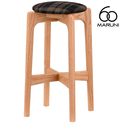 マルニ60＋ maruni60＋ マルニロクマルプラス オーク ハイスツール 58 スツール カウンターチェア 椅子 木製 丸椅子 おしゃれ かわいい 布地 M-01