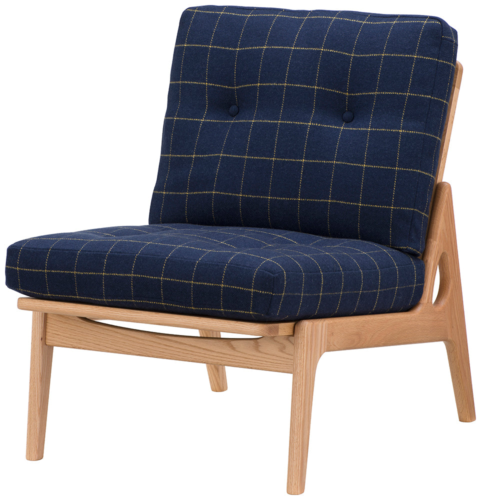 Maruni60 Oak Frame Armless Chair 1 Seater Single Sofa M-02 Fabric