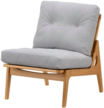 Maruni60 Oak Frame Armless Chair 1 Seater Single Sofa M-02 Fabric