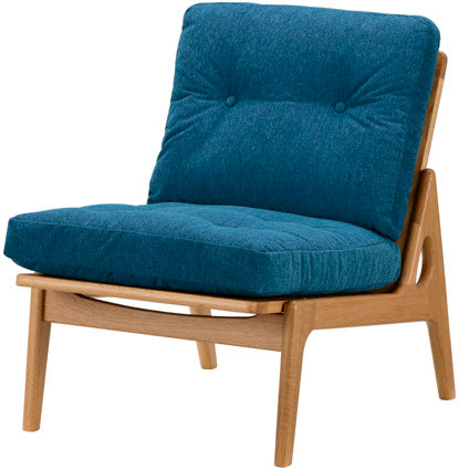 Maruni60 Oak Frame Armless Chair 1 Seater Single Sofa M-02 Fabric