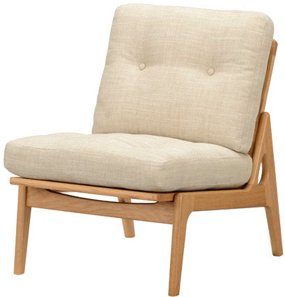 Maruni60 Oak Frame Armless Chair 1 Seater Single Sofa M-02 Fabric