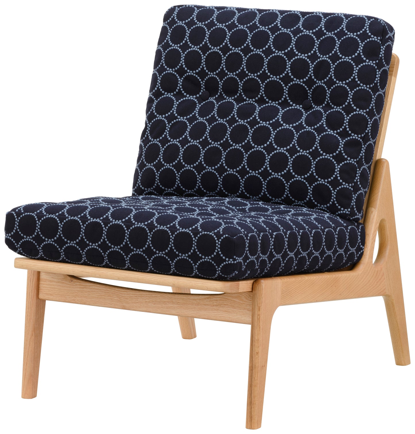 Maruni60 Walnut Armless Chair 1 Seater Single Sofa Fabric Mina Perhonen Tambourine M-06