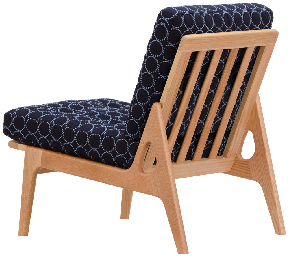 Maruni60 Walnut Armless Chair 1 Seater Single Sofa Fabric Mina Perhonen Tambourine M-06