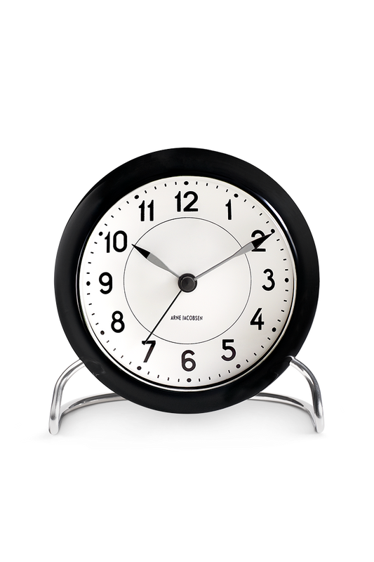ARNE JACOBSEN アルネ ヤコブセン TABLE CLOCK STATION 43672 テーブルクロック ステーション 置き時計 時計 おしゃれ かわいい 北欧 ホワイト×ブラック