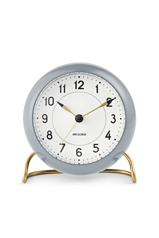 ARNE JACOBSEN アルネ ヤコブセン TABLE CLOCK STATION 43674 テーブルクロック ステーション 置き時計 時計 おしゃれ かわいい 北欧 ホワイト×グレー