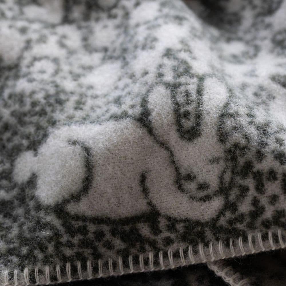 KLIPPAN wool single blanket rabbits play, birds rest forest blanket mina perhonen cute stylish Nordic