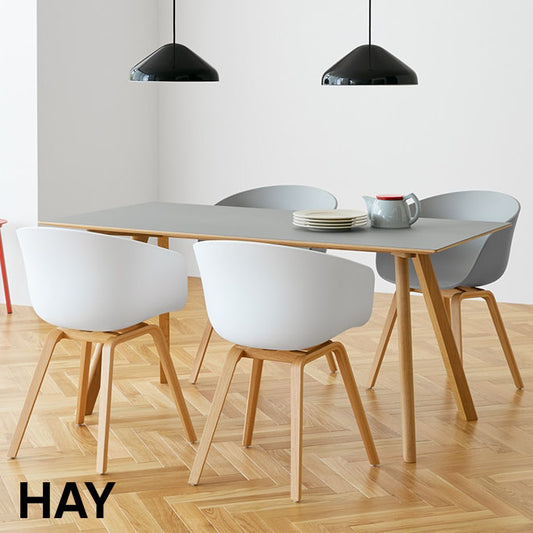 HAY COPENHAGUE CPH 30 L160 Copenhague dining table, grey oak (water-based paint), Ronan &amp; Erwan Bouroullec, stylish, cute, Scandinavian