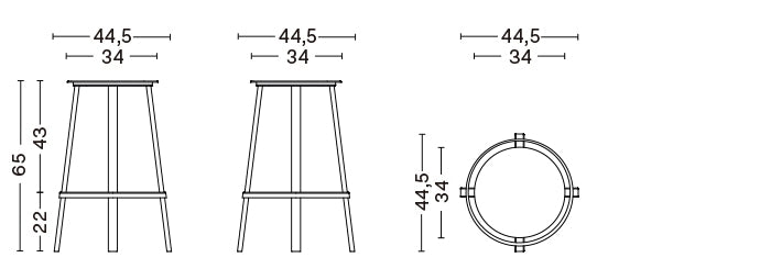 HAY REVOLVER BAR STOOL LOW Revolver bar stool H65cm Counter chair Iron chair Stylish Cute Scandinavian Industrial